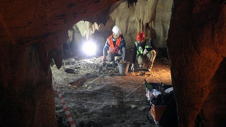 Mağaradaki kazılarda insan ve hayvan kemikleri bulundu