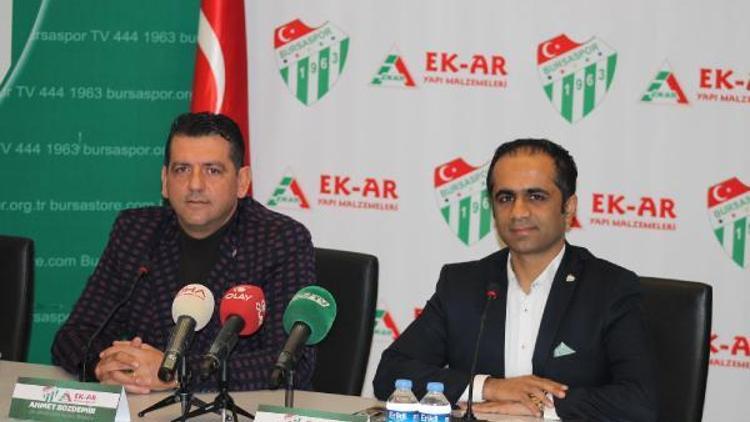 Bursasporun tozluk sponsoru Ek Ar İnşaat firması