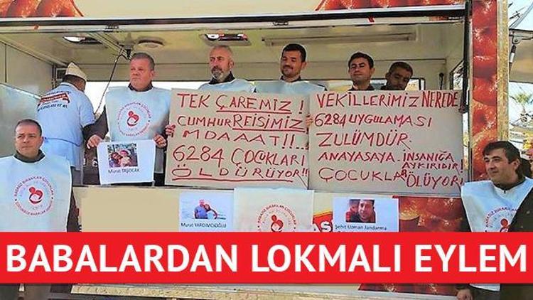 Çocuksuz bırakılan babalardan lokmalı eylem