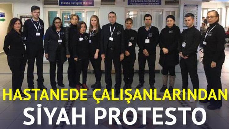 Hastane çalışanlarından siyah protesto
