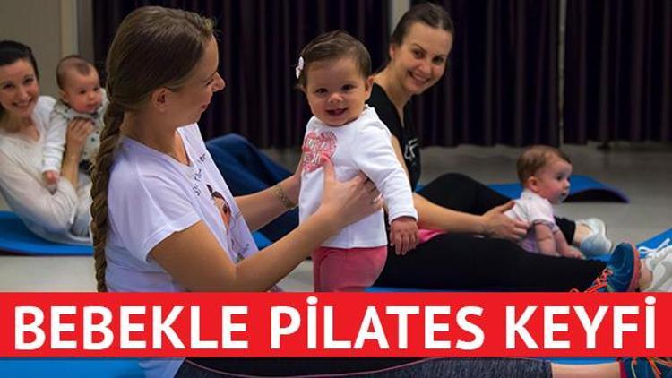 Bu kez bebekleriyle pilates yaptılar