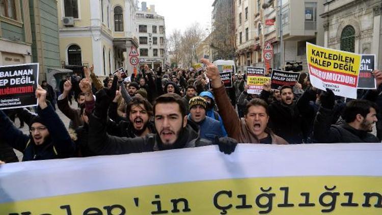 İran Başkonsolosluğu önünde Halep protestosu