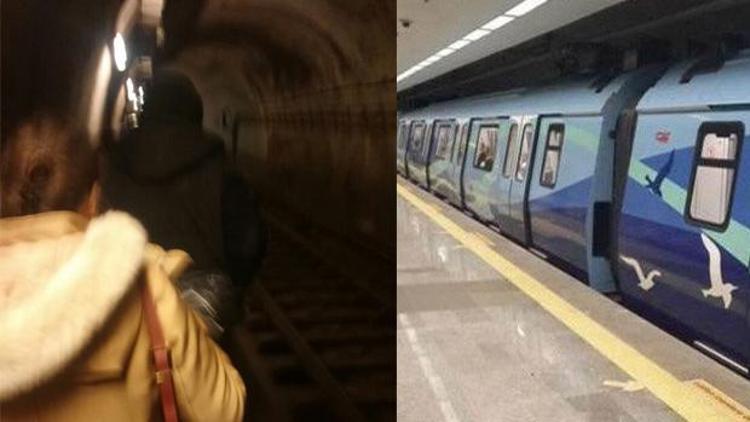İstanbul metrosu durdu, insanlar böyle görüntülendi
