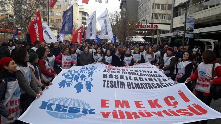 ‘Emekçi Yürüyüşü’ Ankara’da sonlandı