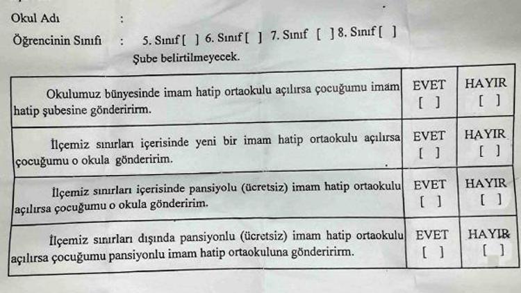 Kuşadasında imam hatip ortaokulu anketi tepkisi