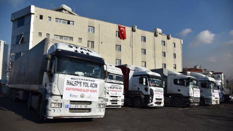 Adıyamanlılar Vakfından Halepe 19 TIR yardım