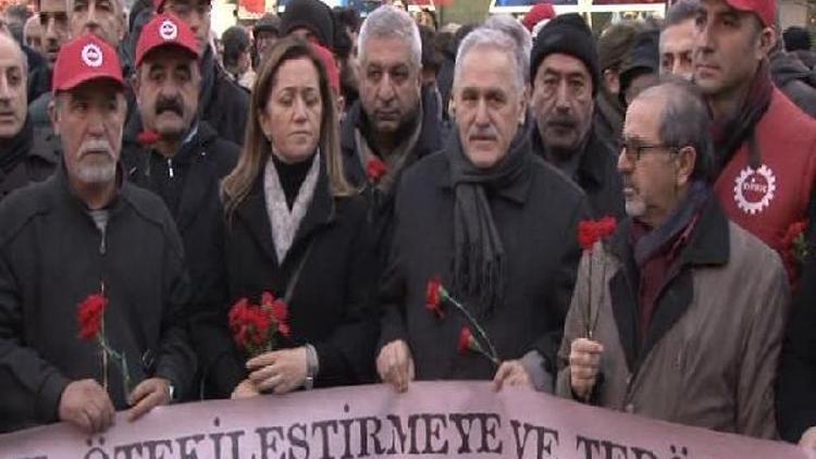 Sendika ve meslek örgütlerinden Ortaköyde terör protestosu