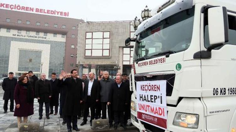 Keçiörenden Halepe yardım TIRı