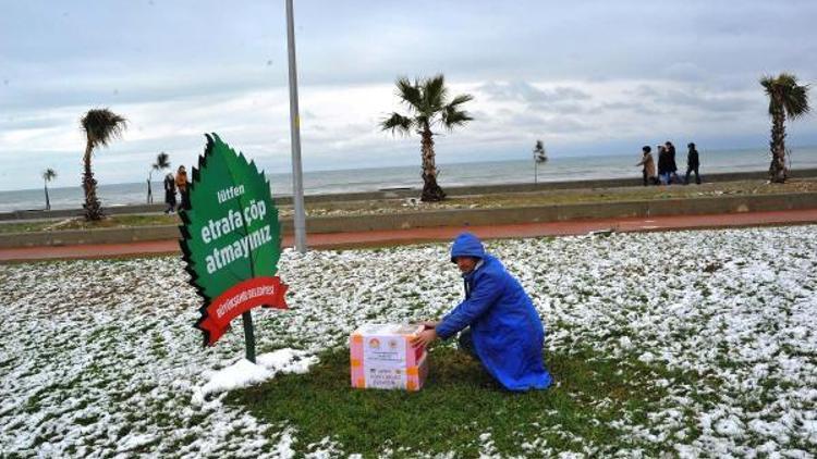 Sokak hayvanlarına yiyecek bıraktılar