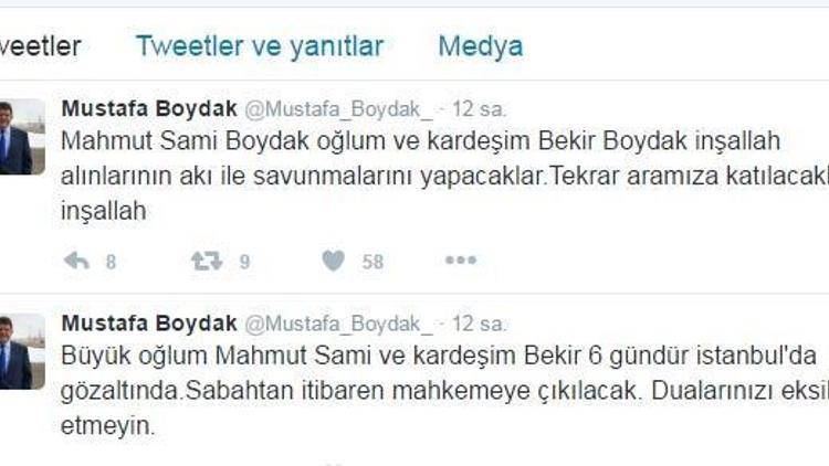 Boydak’ın oğlu ve kardeşi gözaltına alındı