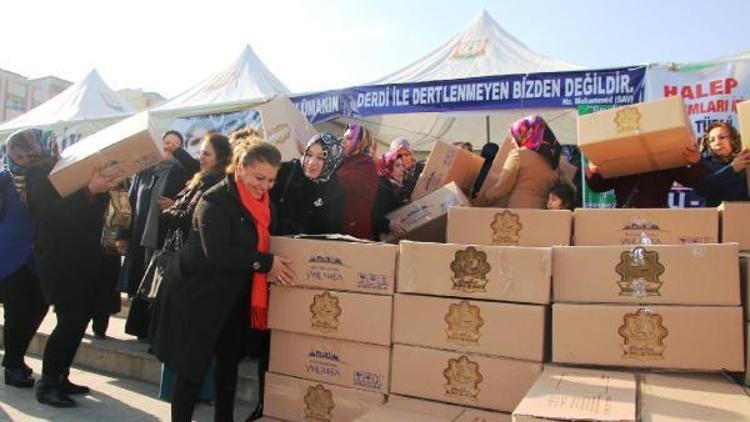 Şanlıurfalı kadınlardan Halepe yardım
