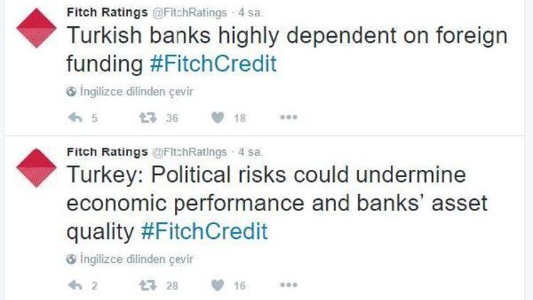 Fitch: Politik riskler ekonomik performansı ve bankaların aktif kalitesini zayıflatabilir