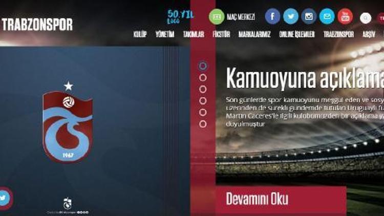 Trabzonspordan Caceres açıklaması