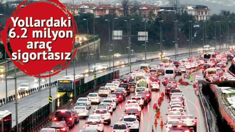 6.2 milyon araç SİGORTASIZ