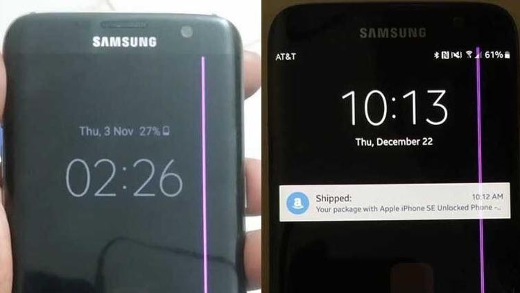Galaxy S7 edgelerde pembe çizgi kabusu