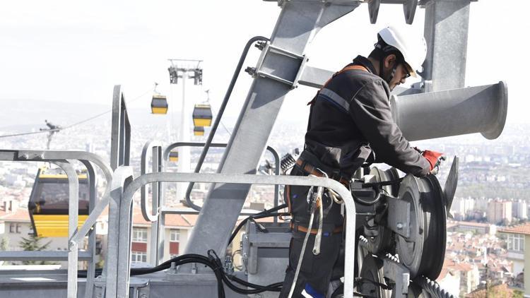 Teleferik hattında bitmeyen bakım