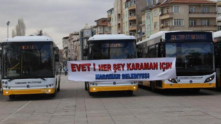 Karamana 10 yeni halk otobüsü