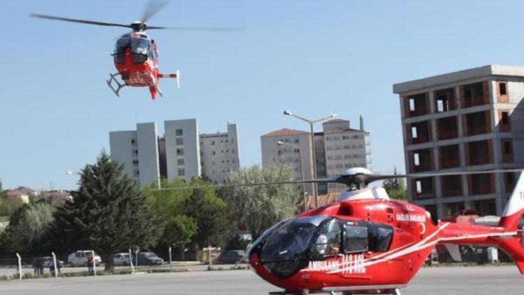 Kolu kopan genç ambulans helikopterle sevk edildi