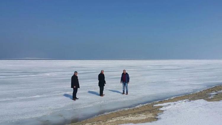 Van Gölü aşırı soğuklarda dondu