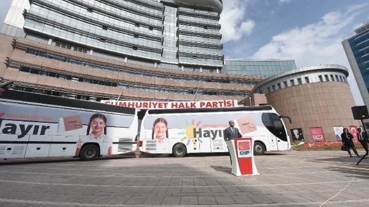 CHP, referandum kampanyasında kullanacağı sloganla otobüsleri tanıttı