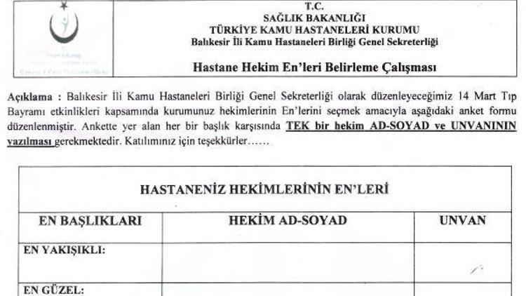 Balıkesirde Türk Sağlık-Senden Hastane Hekim Enleri anketine tepki