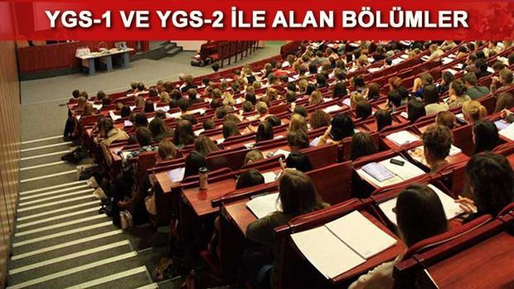 YGS 1, YGS 2 ile alan bölümler ve kontejanlar