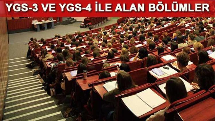 YGS 3 ve YGS 4 ile alan bölümler hangileri