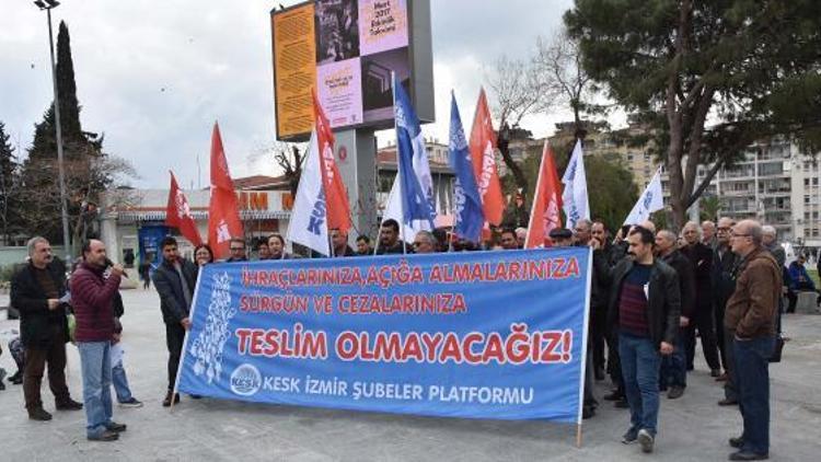 İhraçları protesto için oturma eylemi