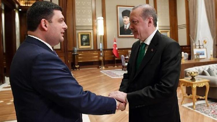 Cumhurbaşkanı Erdoğan, Ukrayna Başbakanı Groysmanı kabul etti