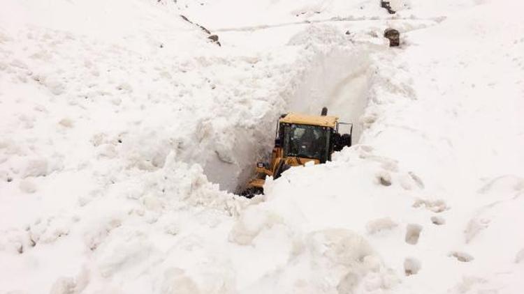 Şemdinlide askeri üs bölgelerinin yolları kardan güçlükle açıldı