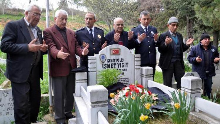 Şehit polis mezarı başında anıldı