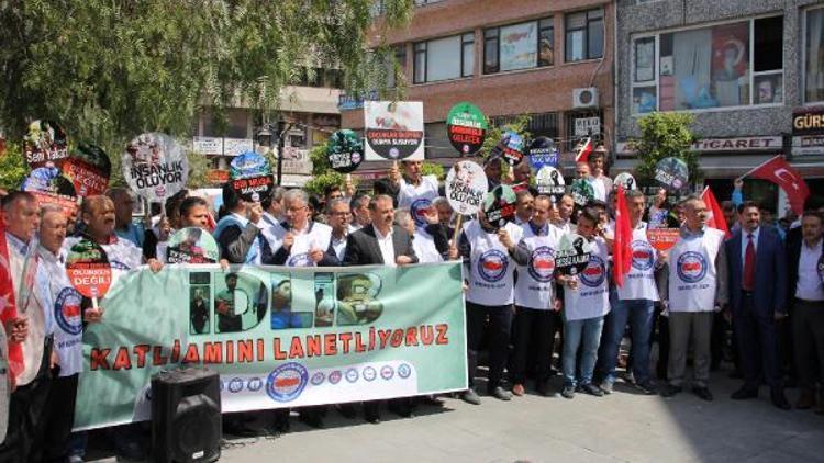 Memur-Sen, İdlib saldırısını protesto etti