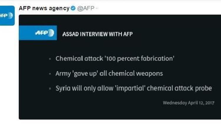Esad: Kimyasal saldırı yüzde 100 uydurma