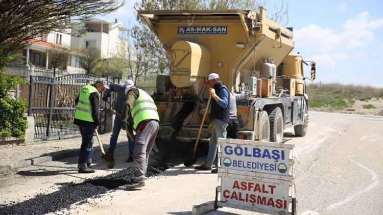 Gölbaşındaki asfaltlarda yama dönemi