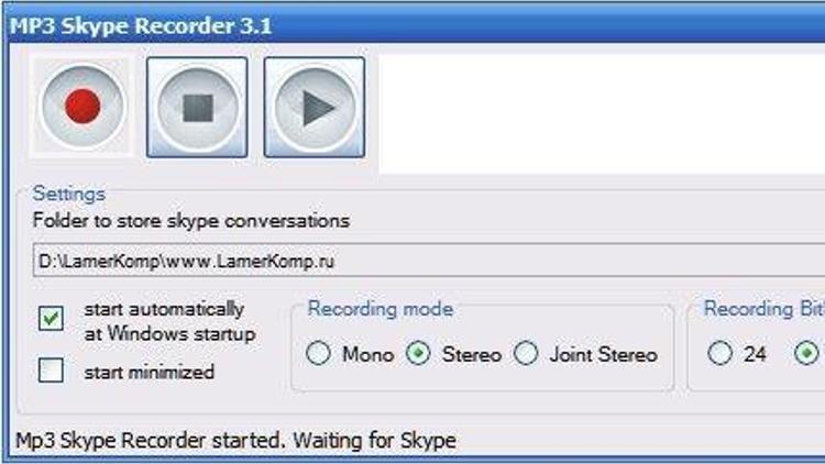 MP3 Skype Recorder 4.28: Çağrıları kaıt altına alın