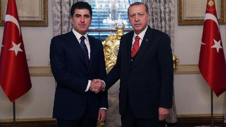 Ek fotoğraf//Cumhurbaşkanı Erdoğan Neçirvan Barnaziyle görüştü