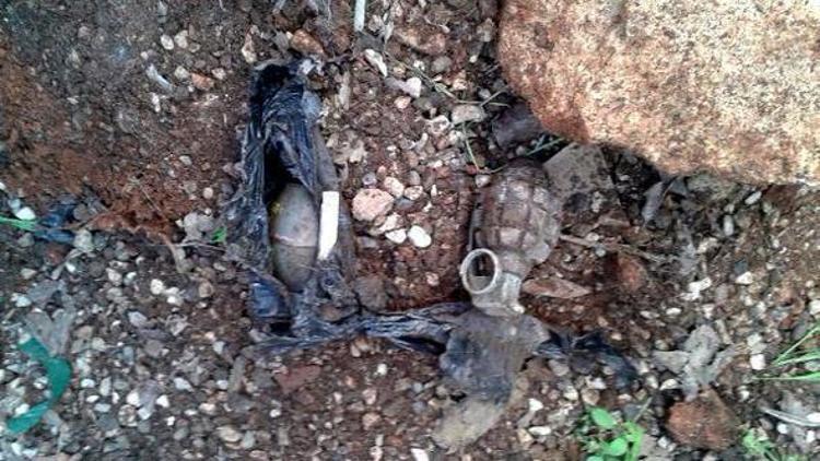 Bitliste toprağa gömülü 38 el bombası bulundu