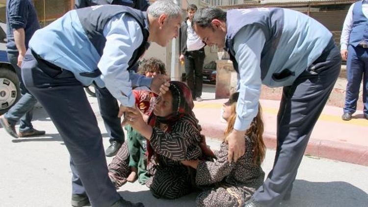 Dilenci operasyonunda anne bayıldı, çocukları ağladı