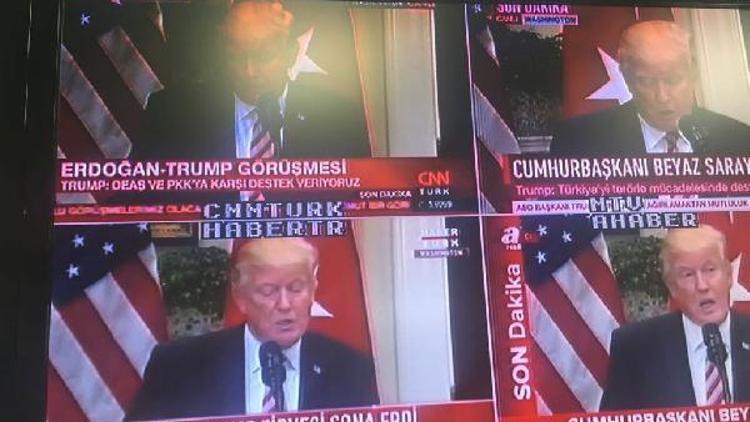 Erdoğan ve Trump ortak basın açıklamasını birçok haber kanalı canlı yaınladı