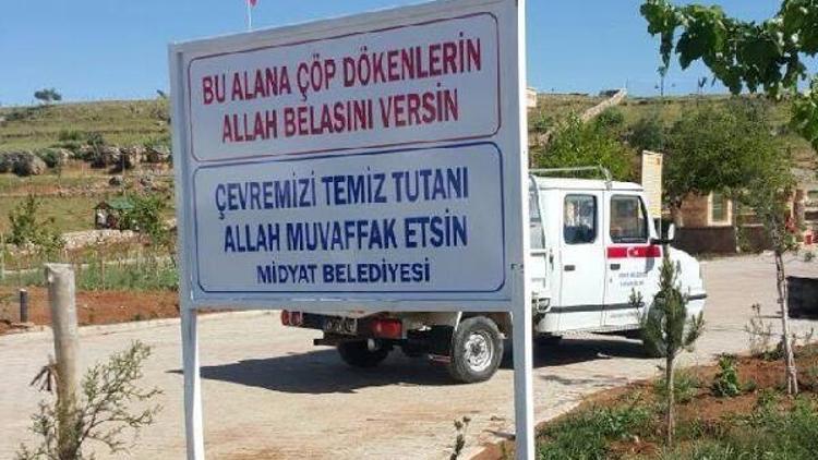 Midyatta belediyeden Dualı ve Beddualı çöp uyarısı