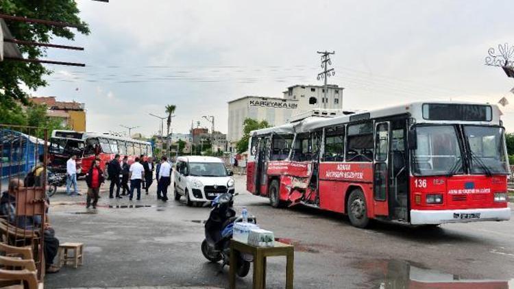 Adanada 2 belediye otobüsü çarpıştı: 2 yaralı