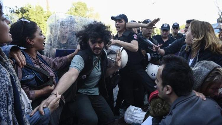 Beşiktaşda açlık grevi destek eylemine polis müdahalesi