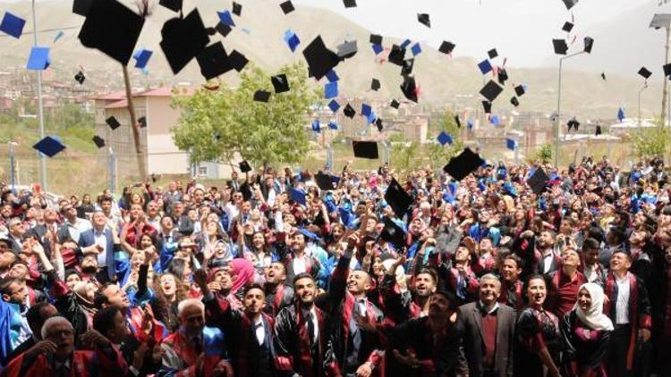 Hakkari Üniversitesinde halaylı mezuniyet sevinci