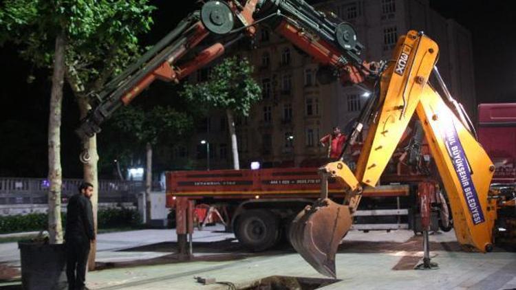 Taksim Meydanı ağaçlandırma çalışmaları tamamlandı
