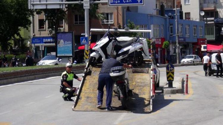 Çanakkalede motosiklet sürücülerine denetim