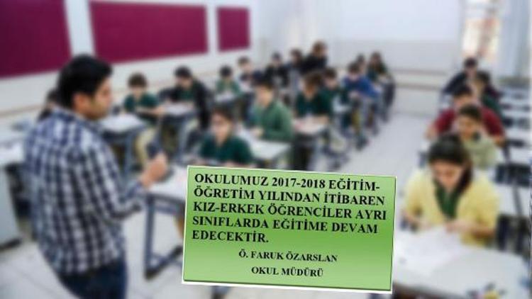 Sınıfları kızlı-erkekli ayıran müdür: Eşyanın yerini değiştirmek gibi