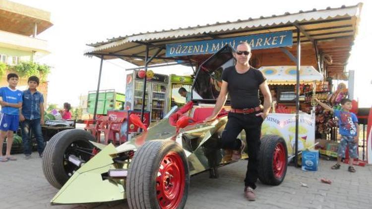 Midyatlı bakkal hayalindeki yarış arabasını kendisi yaptı