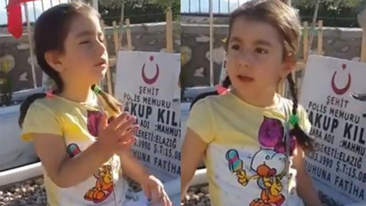 Şehit polisin kızı herkesi ağlattı: Burası cennet mi