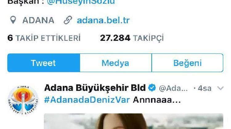 Başkan Sözlüden AdanadaDenizVar Annnaaa paylaşımı