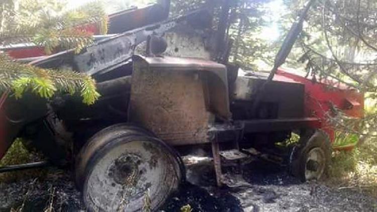 Çamlıdere Benli Yaylasında kundaklanan traktör yakıldı